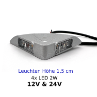 Warnblinkleuchte LED für Ladebordwand orange 12V 24V...