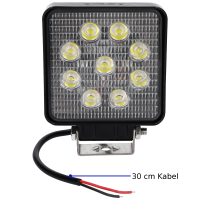 Arbeitsscheinwerfer 9 LEDs 1430 Lumen 12V/24V mit 30cm Kabel IP67