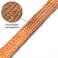 Masseband 42cm Loch 8mm Ø Erdung Kupfergewebe