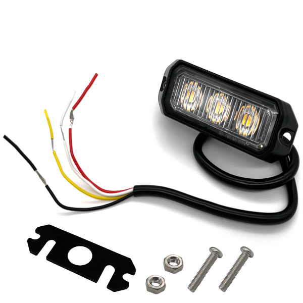 Blitzleuchte Warnleuchte Orange Flash 3 LEDs 9W 12/24V 80x28x19mm 20cm kabel