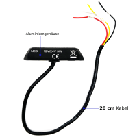 Blitzleuchte Warnleuchte Orange Flash 3 LEDs 9W 12/24V 80x28x19mm 20cm kabel