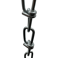 Sicherheitskette Metall verzinkt 270mm lang mit S-Haken und Anschraubplatte