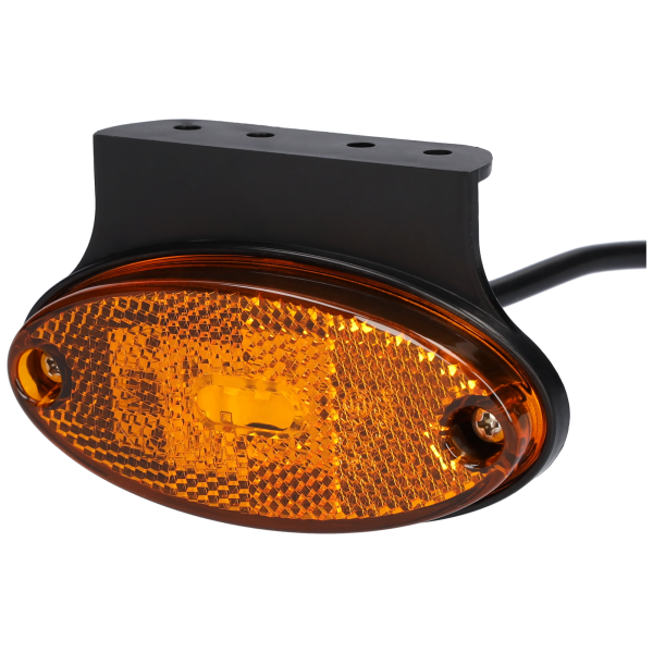 Seitenmarkierungsleuchte Oval LED orange mit Halter 12-24V