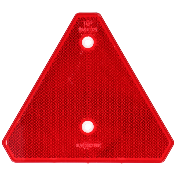 Dreieck Rückstrahler Rot mit zwei Löchern abgeschrägte Ecken