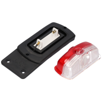 Seitenmarkierungsleuchte Rot/Weiß mit Gummihalter