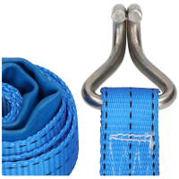 Zurrgurt mit Ratsche 2m 35mm breit 3000daN mit Haken und Gummischutz für PKW Transport über Reifen oder durch Felge