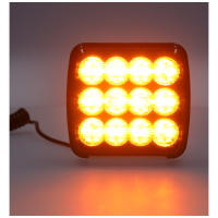 Blitzleuchte Orange Flash 12 LEDs mit Magnet und Stecker für Zigarettenanzünder