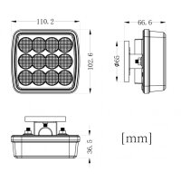 Blitzleuchte Orange Flash 12 LEDs mit Magnet und Stecker für Zigarettenanzünder