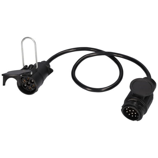 Kurzadapter mit Kabel 0,75m 12V 13-Pol auf 7-Pol Anhänger PKW