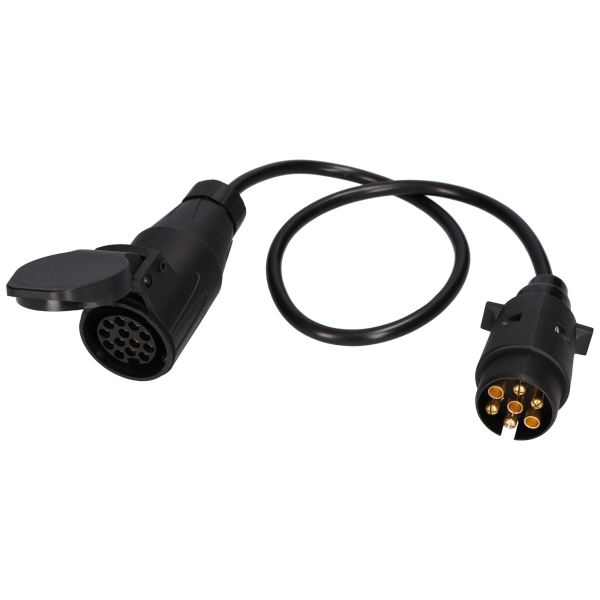 Kurzadapter mit Kabel 0,75m 12V 7-Pol auf 13-Pol Steckdose