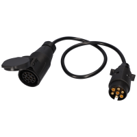Kurzadapter mit Kabel 0,75m 12V 7-Pol auf 13-Pol Steckdose