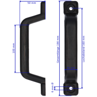 Handgriff 190x30x50mm Lochabstand 160mm