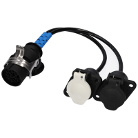 Kurzadapter 24V 15pol auf 2x 7pol mit 0,5m Kabel