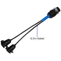 Kurzadapter 24V 15pol auf 2x 7pol mit 0,5m Kabel