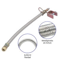 Ventilverlängerung 350mm Metall flexibel mit Halterung