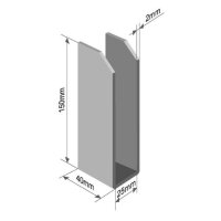 Einstecktasche roh 40x25x150mm