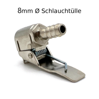 Momentstecknippel mit 8mm Ø Schlauchtülle für Standard Reifenventile