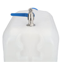 Wasserkanister Trinkwasser 10L mit Metallhahn blauer Deckel