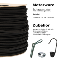 Expanderseil 6mm schwarz 1m