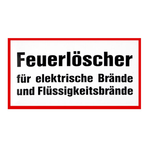 Feuerlöscher für elektrische Brände / Flüssigkeitsbrände Folie  200 mm x 120 mm