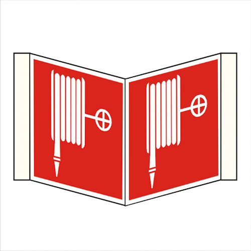 Löschschlauch - Winkelschild Kunststoff  200 mm x 200 mm