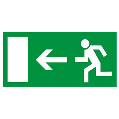 Rettungsweg Schild links Folie selbstklebend 297 x 148 mm