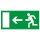 Rettungsweg Schild links Folie selbstklebend 297 x 148 mm