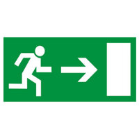 Rettungsweg Schild rechts Folie selbstklebend 297 x 148