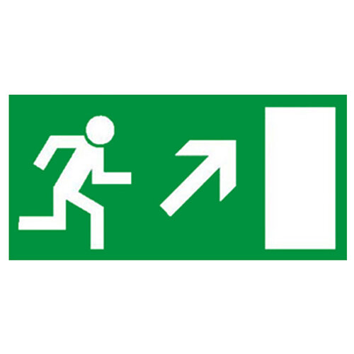 Rettungsweg Schild rechts aufwärts Kunststoff 297 x 148 mm
