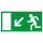 Rettungsweg Schild links abwärts Folie selbstklebend 297 x 148 mm