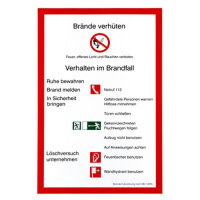 Brandschutzordung nach DIN 14096 Teil A Folie...