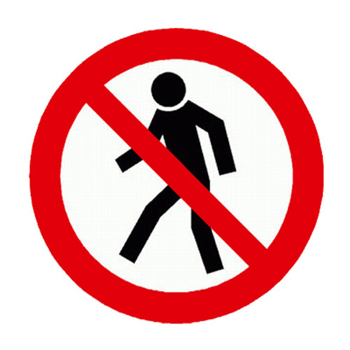 Für Fußgänger verboten Folie selbstklebend 200 mm