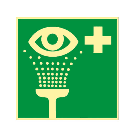 Augenspüleinrichtung Kunststoff nachleuchtend selbstklebend 200 x 200 mm