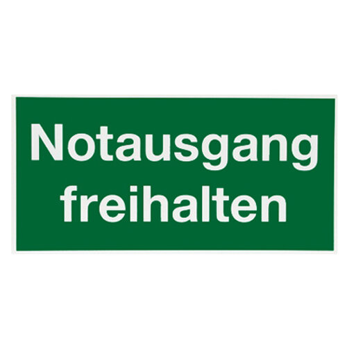 Text " Notausgang freihalten " Kunststoff 297 x 148 mm