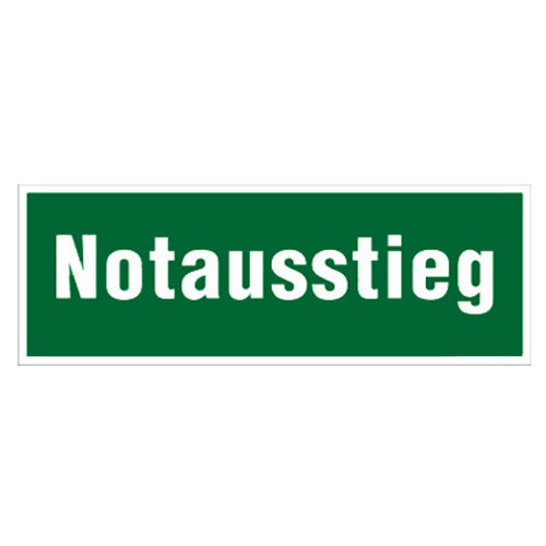 Text " Notausstieg " Folie selbstklebend 297 x 105 mm