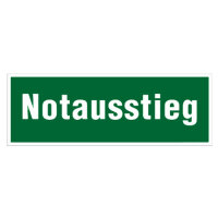 Text " Notausstieg " Folie selbstklebend 297 x...