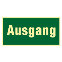 Text " AUSGANG " Folie nachleuchtend 297 x 105 mm